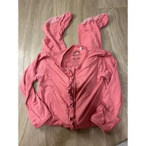 Emerson and Friends Bamboo Ruffle Footie Sleeper Pink 18-24M Toddler PJs EUC
